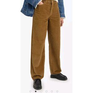 NWT LEVI'S PREMIUM Women's Baggy Dad Corduroy Straight Leg Jeans Brown 31×30